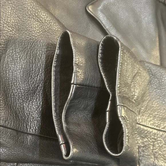 Express Black Leather Double-Breasted Jacket - Picture 4 of 16